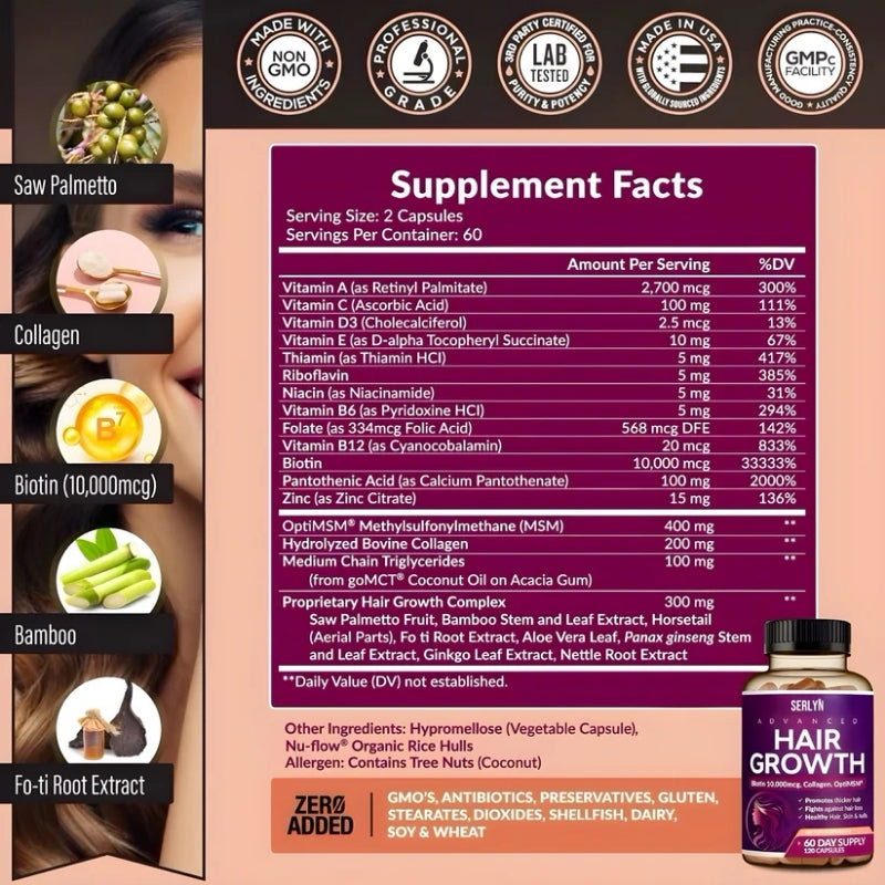 Vitaminas Avanzadas para el Crecimiento del Cabello: Más Lleno, Más Grueso